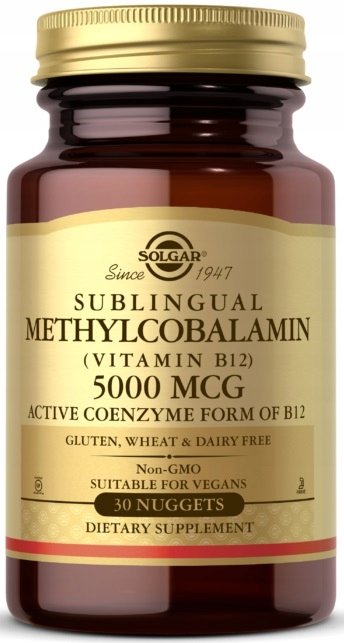 Solgar, Metylokobalamina, Witamina B12 5000mcg, 30 szt.