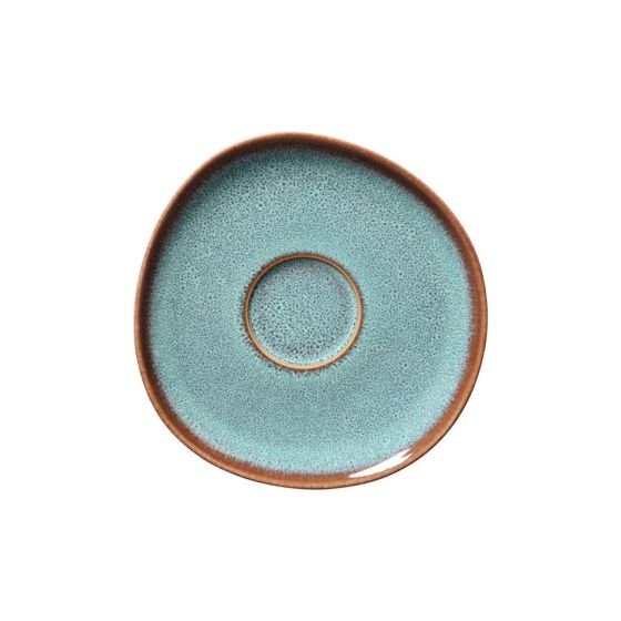 Turkusowo-brązowy kamionkowy spodek Villeroy & Boch Like Lave, 15,5x15 cm
