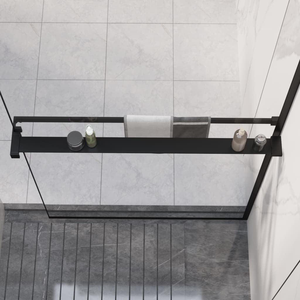 vidaXL Półka ścienna do prysznica typu walk-in, czarna, 90 cm