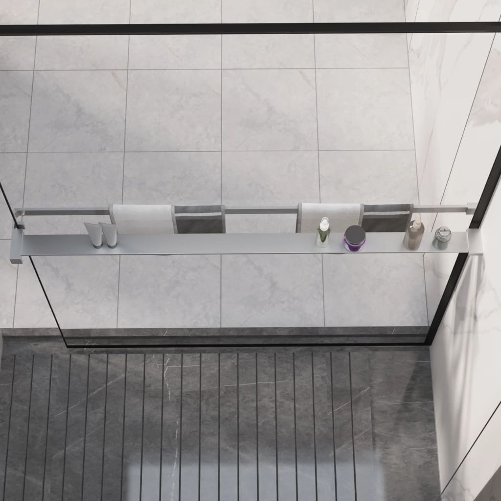 vidaXL Półka ścienna do prysznica typu walk-in, chromowa, 115 cm