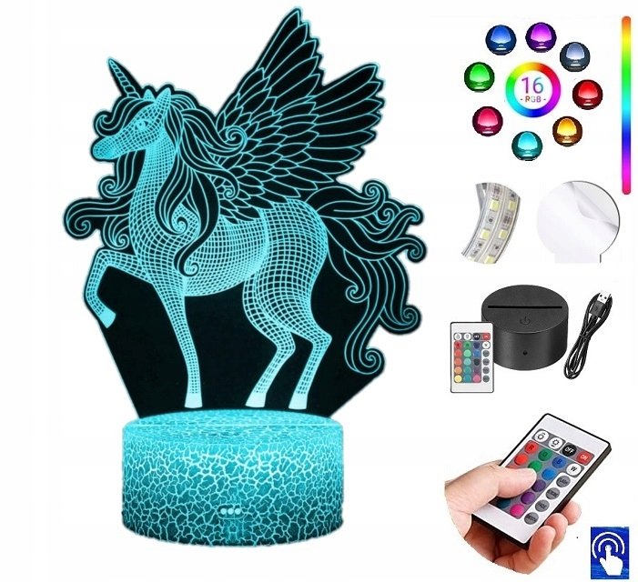 Lampka na biurko Jednorożec 16kolorów LED PLEXIDO