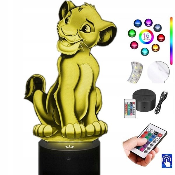 Lampka na biurko Król Lew Simba 16kol. LED PLEXIDO