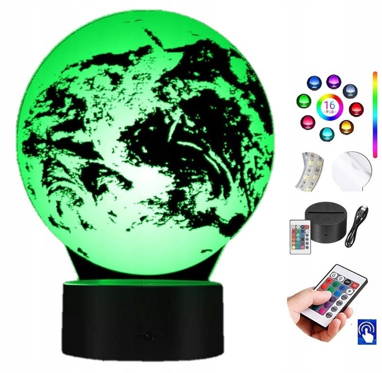 Lampka na biurko Globus 16 kolorów LED PLEXIDO
