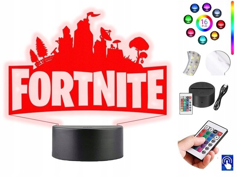 Lampka na biurko Fortnite 16 kolorów LED PLEXIDO