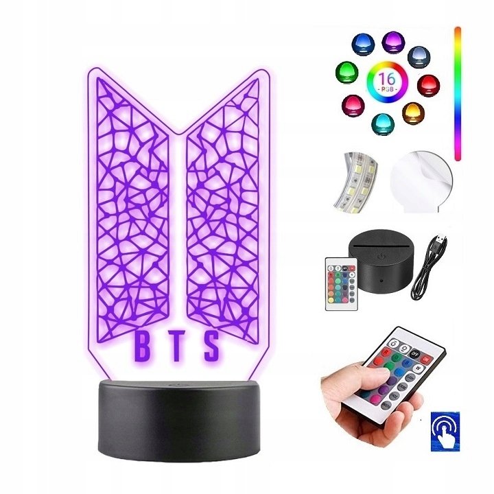 Lampka na biurko BTS Boys Band 16Kol. LED PLEXIDO
