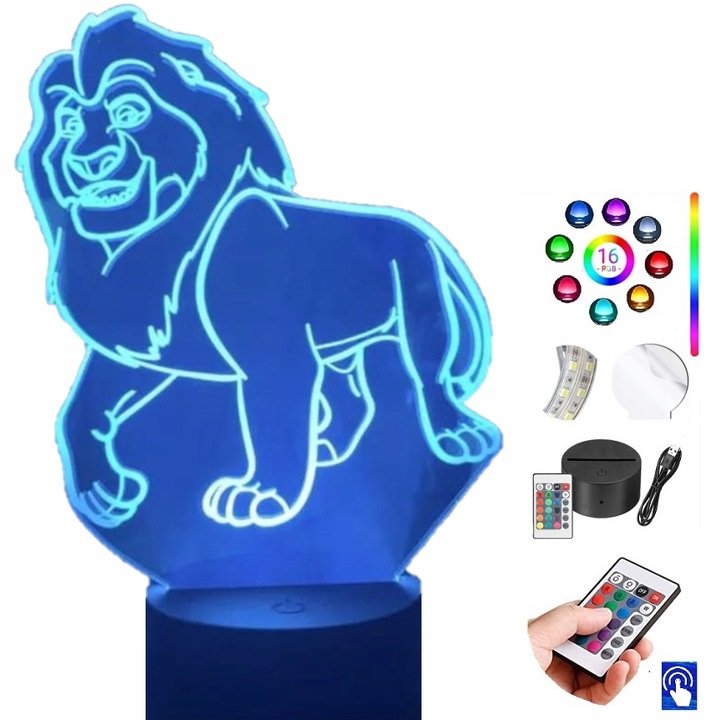 Lampka na biurko Król Lew Mufasa 16kol LED PLEXIDO