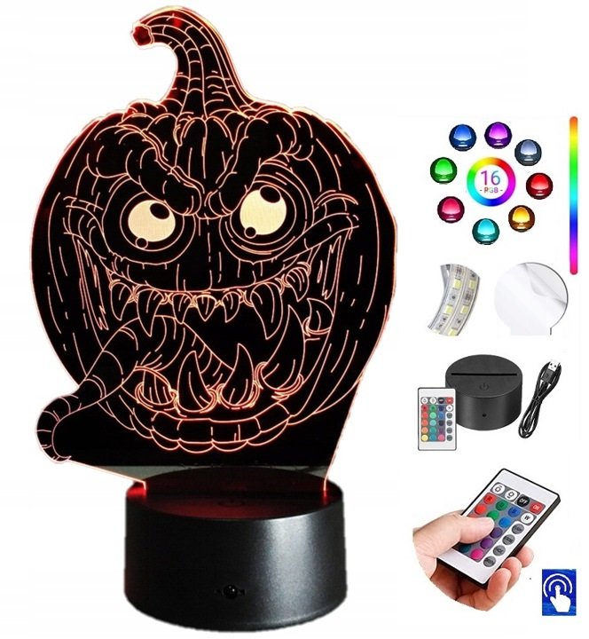 Lampka na biurko Dynia Halloween 16Kol LED PLEXIDO