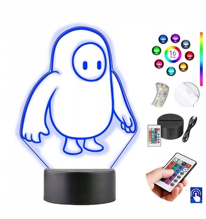 Lampka na biurko Fall Guys 16 Kolorów LED PLEXIDO