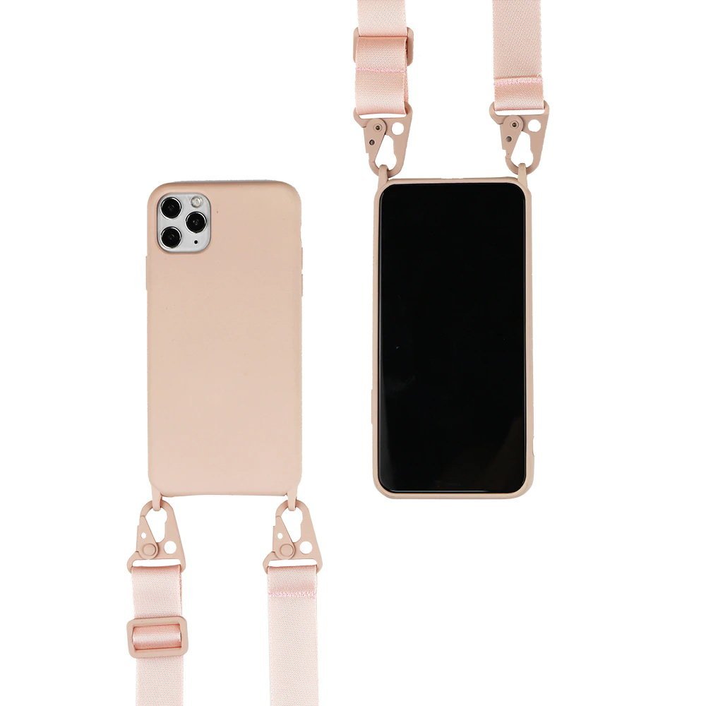 D-Pro Crossbody Silicone Case XL Strap / Torebka Smycz iPhone 11 Pro (Pink)