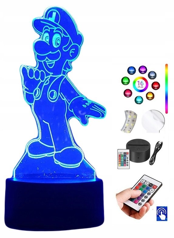 Lampka na biurko Luigi Mario Bros 16 LED PLEXIDO