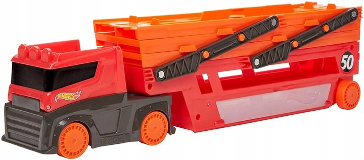 Mega Transporter Hot Wheels Tir Laweta Samochód