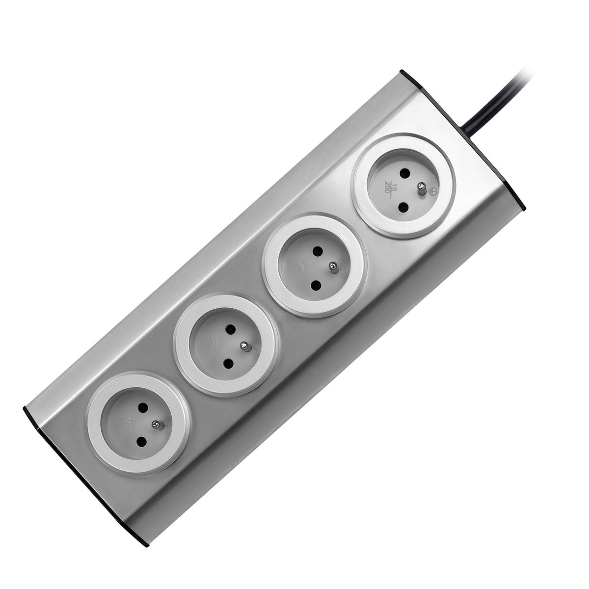 Orno Gniazdo meblowe kuchenne montowane na rzepy 4x2P+Z INOX z przewodem 1,5m FS-2