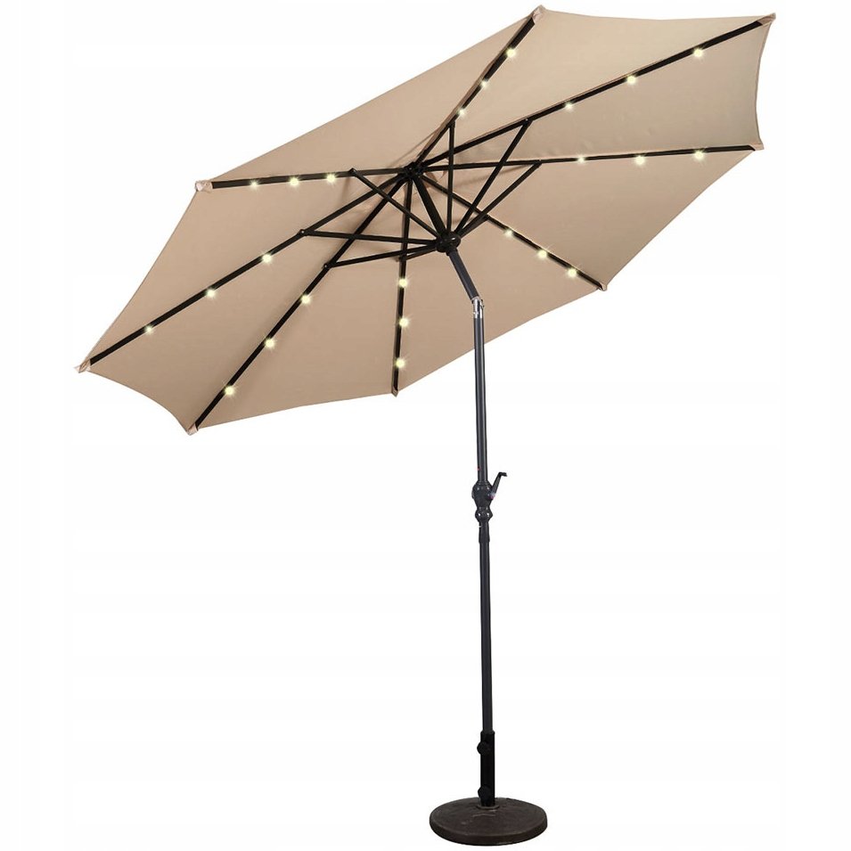 Costway Parasol ogrodowy z solarnymi diodami led 300 cm OP70737BE
