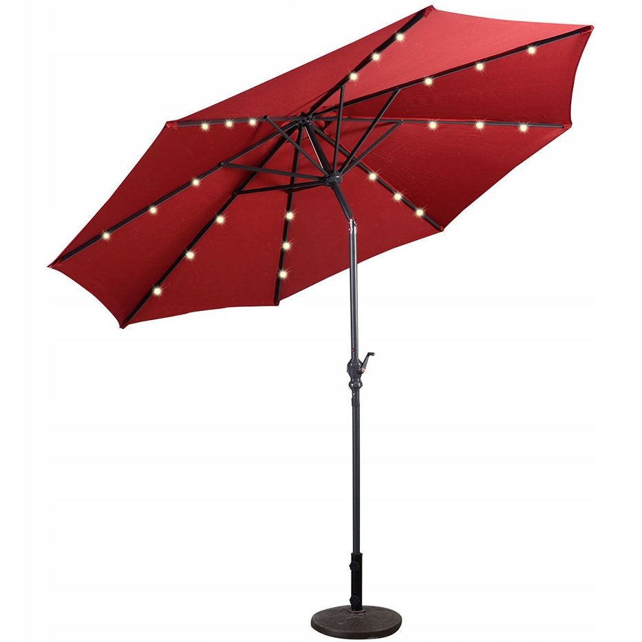 Costway Parasol ogrodowy z solarnymi diodami led 300 cm OP70737WN