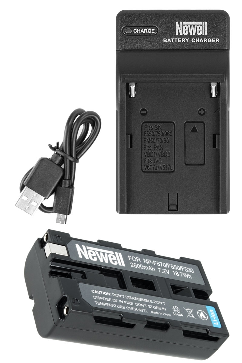 ZESTAW ŁADOWARKA DC-USB +AKUMULATOR NEWELL NP-F570