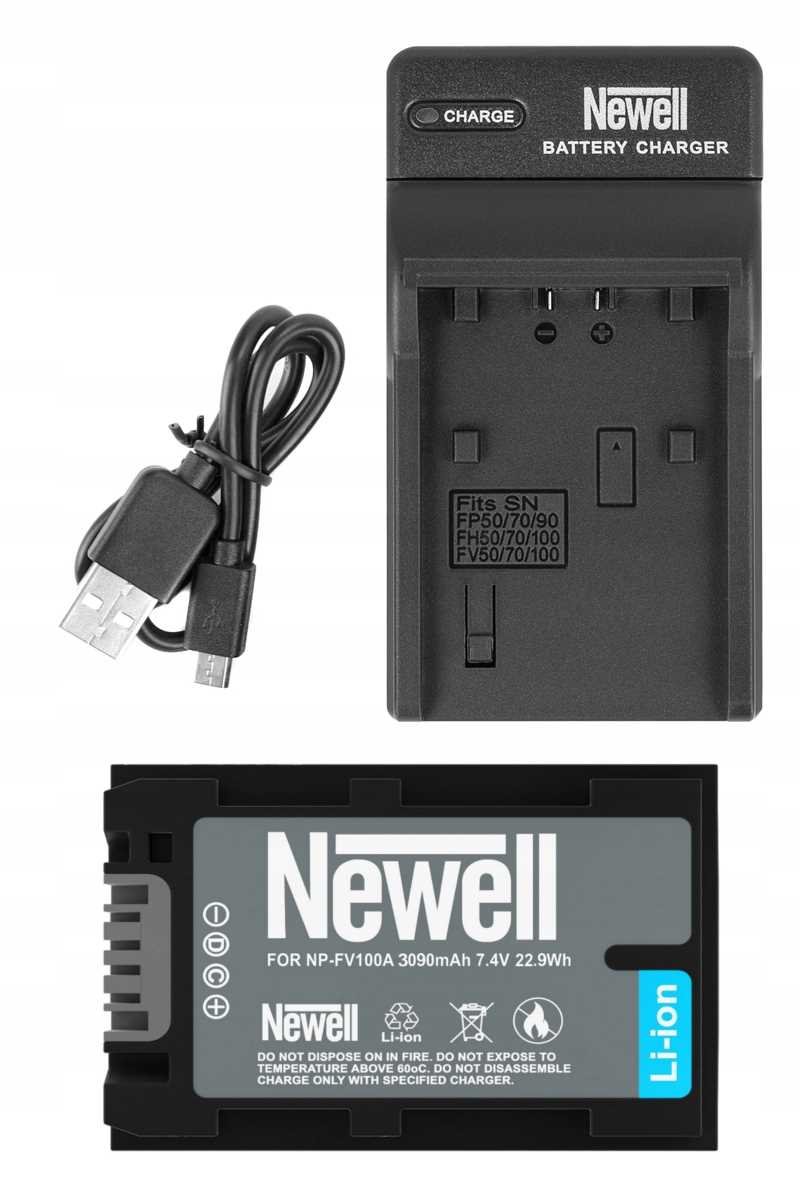 ZESTAW ŁADOWARKA DC-USB +AKUMULATOR NEWELL NP-FH+FV100