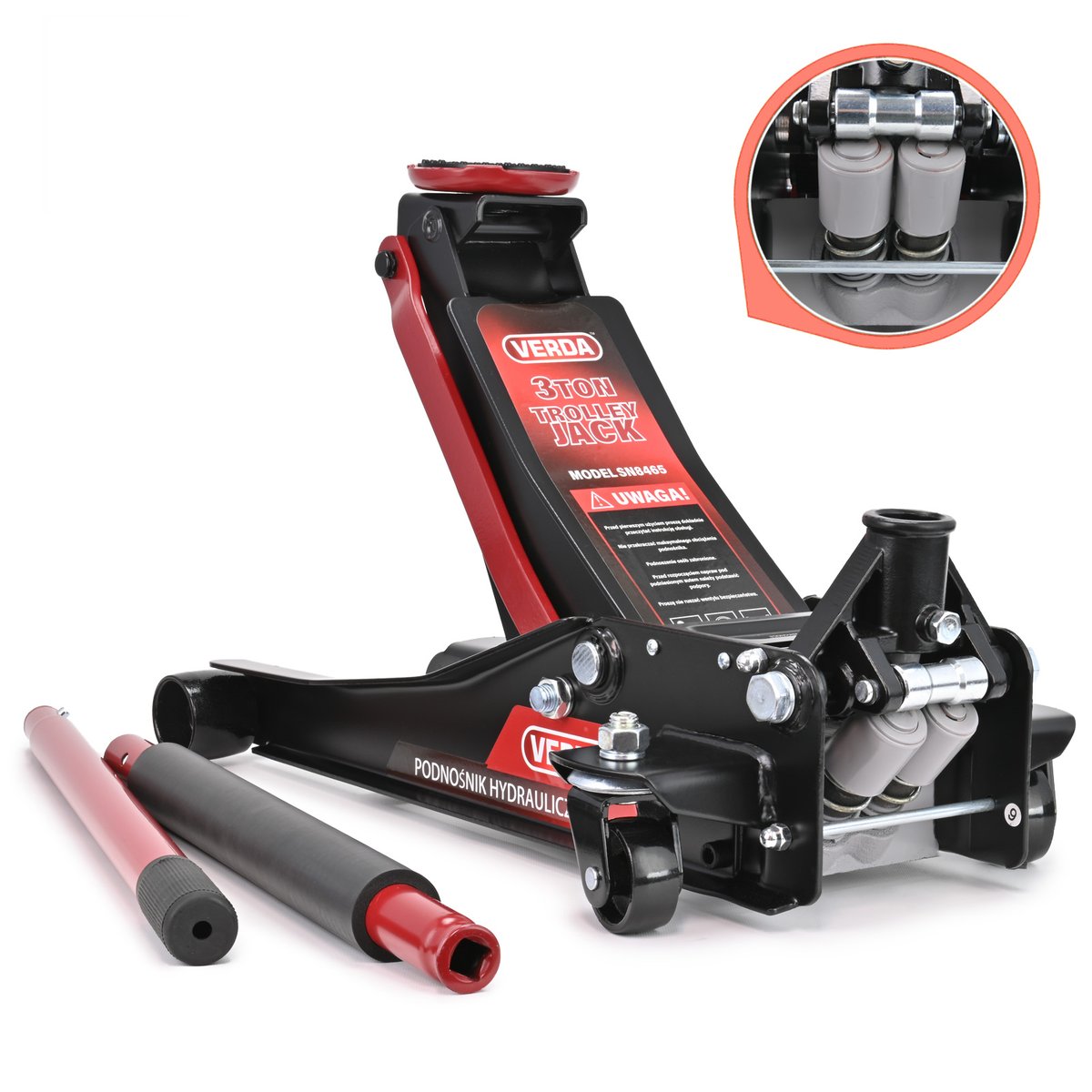 PODNOŚNIK NISKOPROFILOWY HYDRAULICZNY LEWAREK ŻABA 3T 2-TŁOKI SN8465