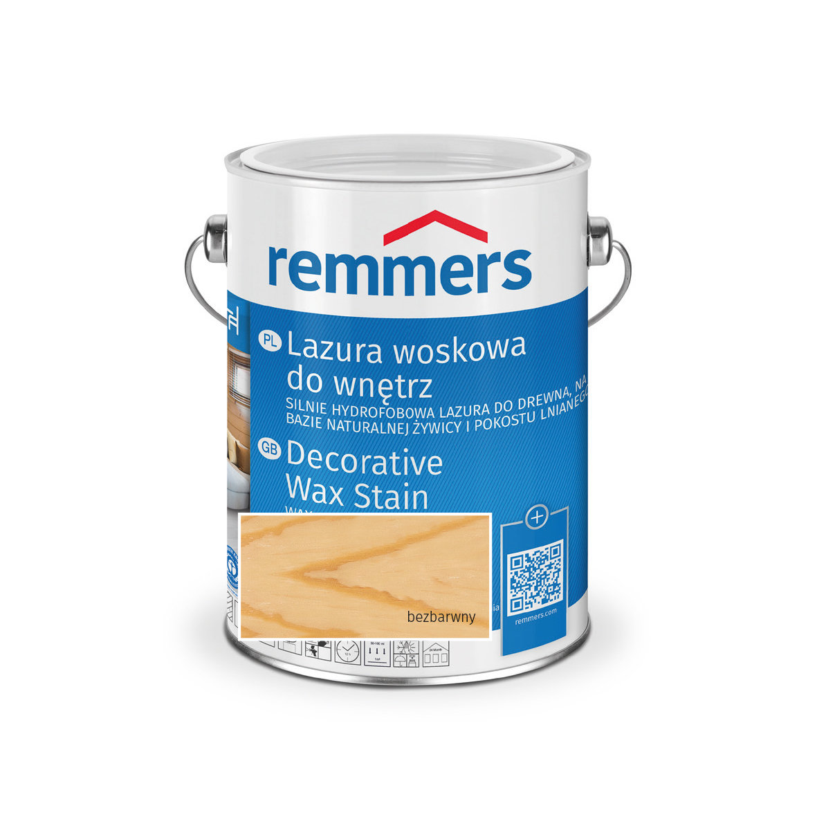 Lazura woskowa do wnętrz 0,75 L, BEZBARWNY