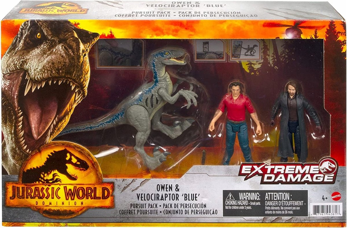 JURASSIC WORLD OWEN VELOCIRAPTOR BLUE MATTEL GWN25