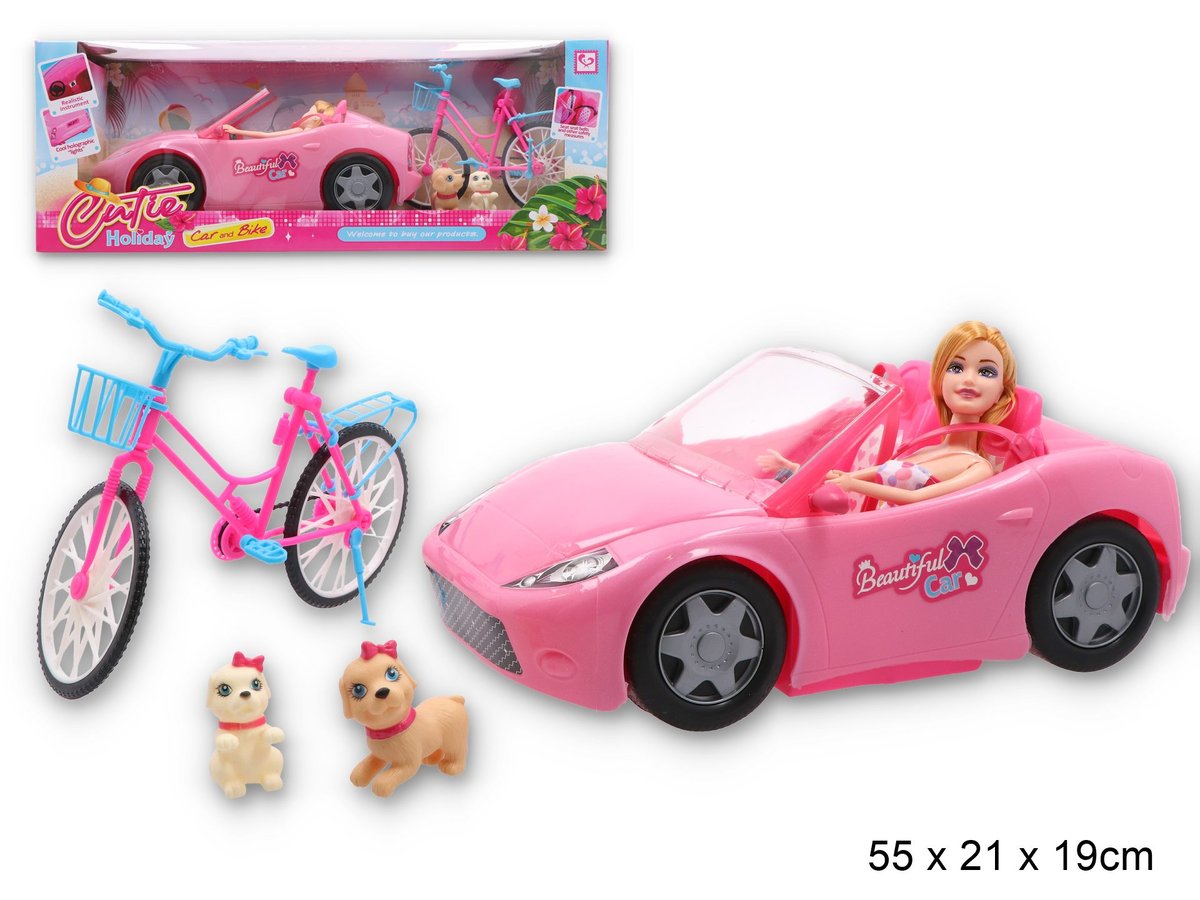 GAZELO Auto z lalką rower
