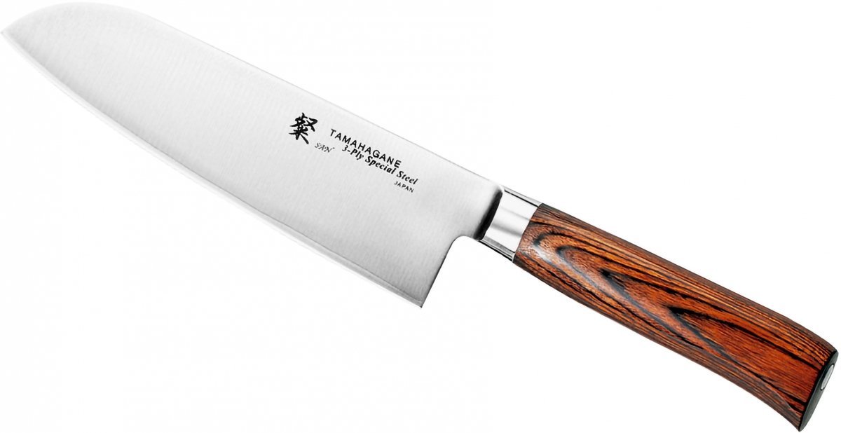 Tamahagane SAN Brown Nóż Santoku 17,5cm SN-1114