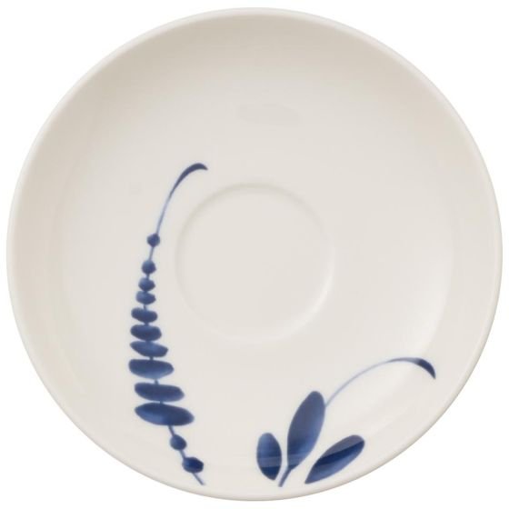 Villeroy & Boch vieux Luxembourg brindille-Mokka/Espresso spodek, naczynia z wysokiej jakości Premium w kolorze niebieskim, 12 cm Espresso spodek, porcelana, biała, 12 x 12 x 2 cm 10-4207-1430