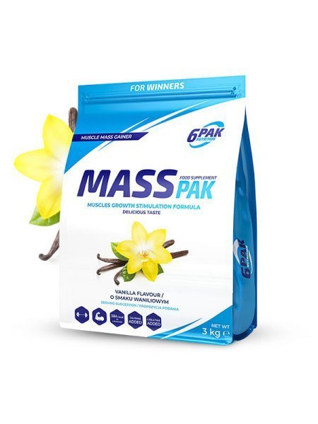 Gainer 6PAK Nutrition Mass Pak 3000 g Vanilla (5902811813532)