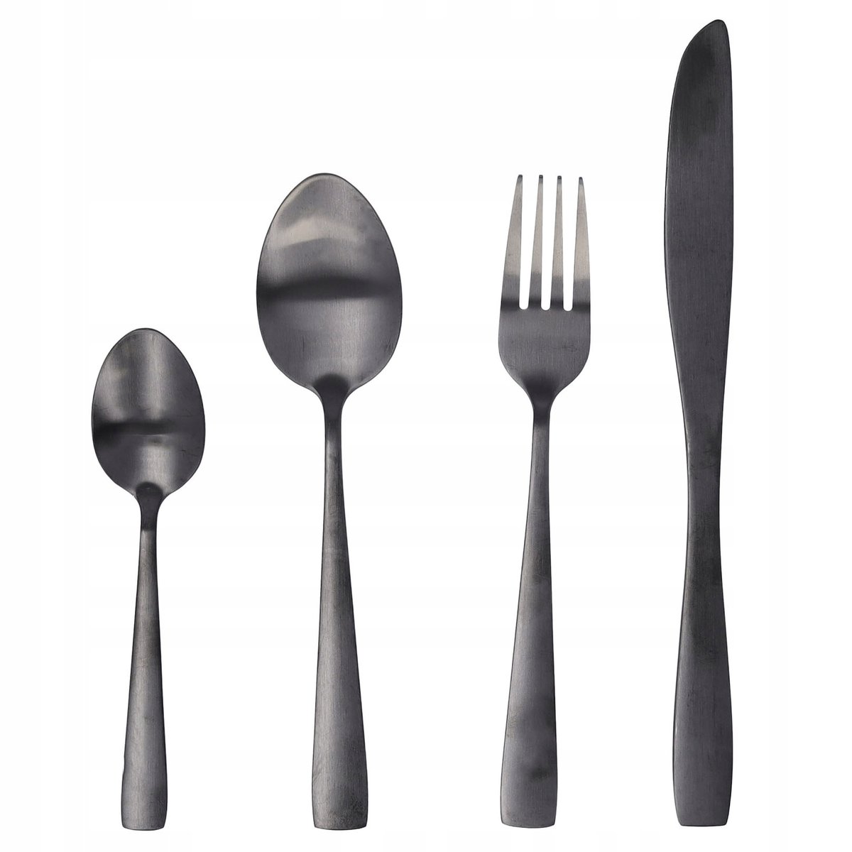 Zestaw sztućców komplet czarne matowe stalowe