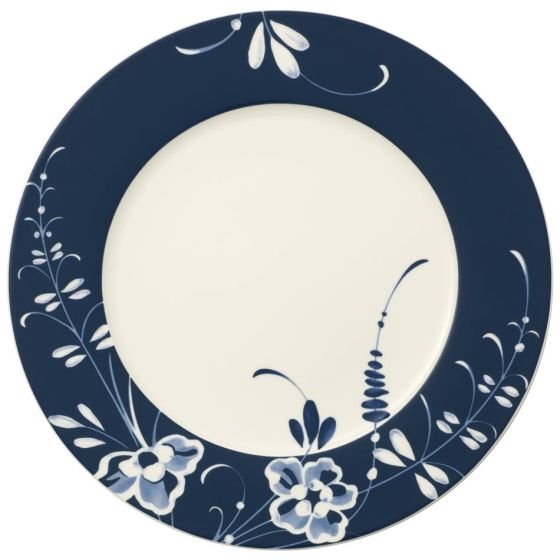 Villeroy & Boch vieux Luxembourg brindille naczynia do miejsca talerz, wykonany z wysokiej jakości porcelany premium w kolorze niebieskim 30 cm, biały, 30 x 30 x 3 cm 10-4207-2680