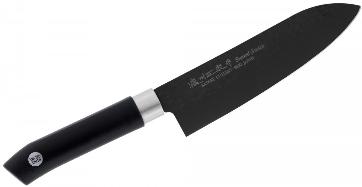 Satake Swordsmith Black 17 Cm Czarny Nóż Santoku Ze Stali Nierdzewnej