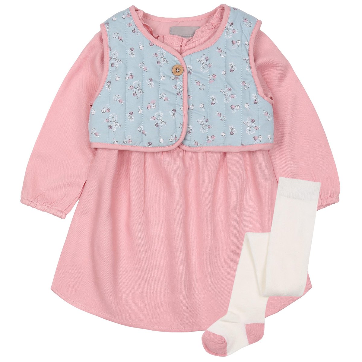 Zestaw niemowlęcy sukienka, kamizelka, rajstopy, dla dziewczynki 3-6 m 68 cm