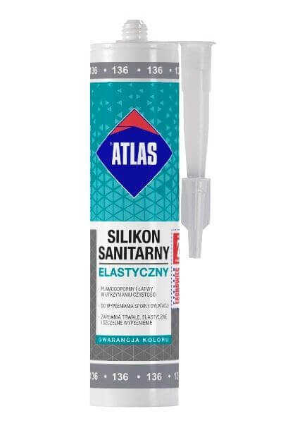 Silikon Sanitarny Elastyczny Biały 280 Ml Atlas