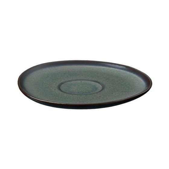 Zielono-szary kamionkowy spodek Villeroy & Boch Like Lave, 15,5x15 cm