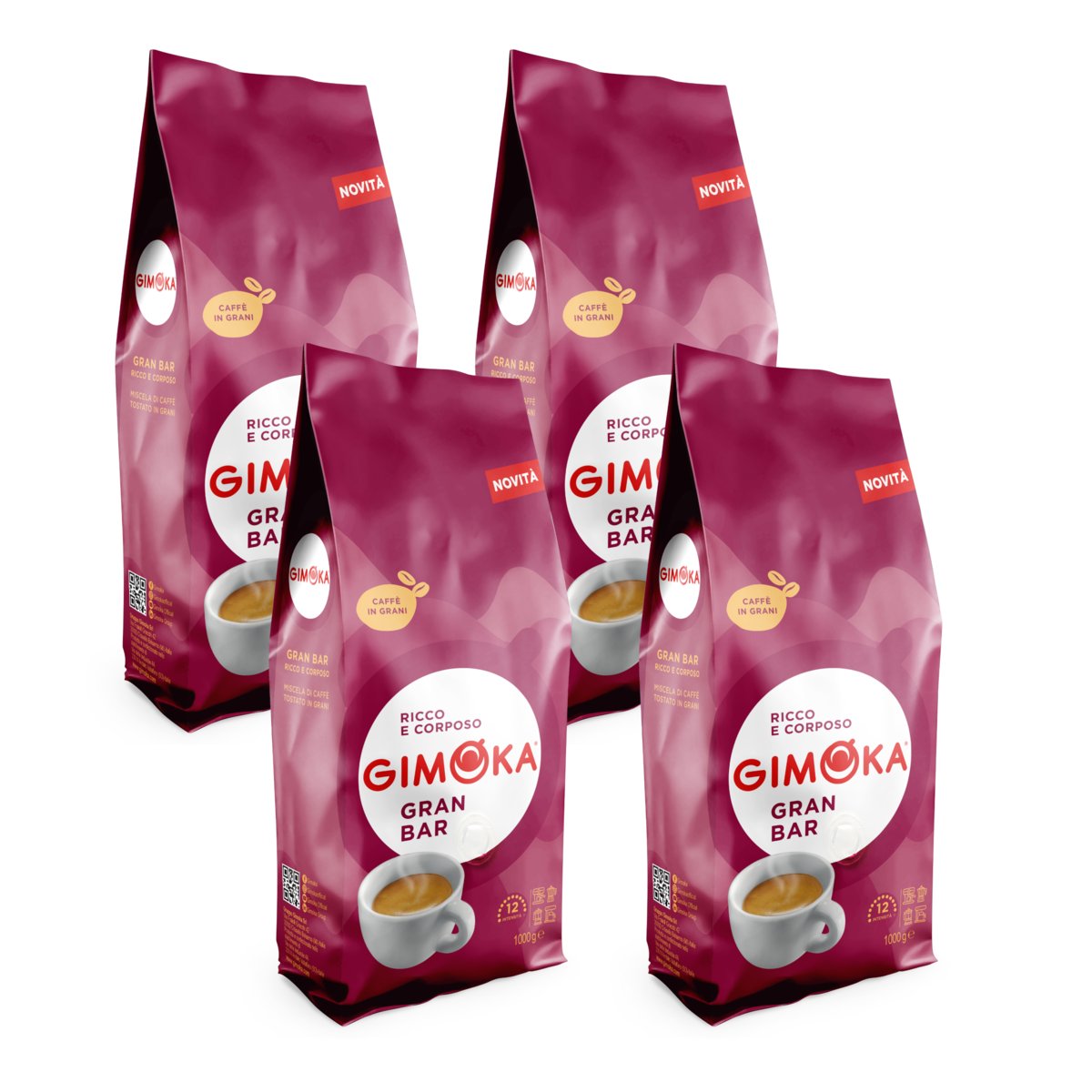 4x Kawa ziarnista GIMOKA Gran Bar Robusta 1kg