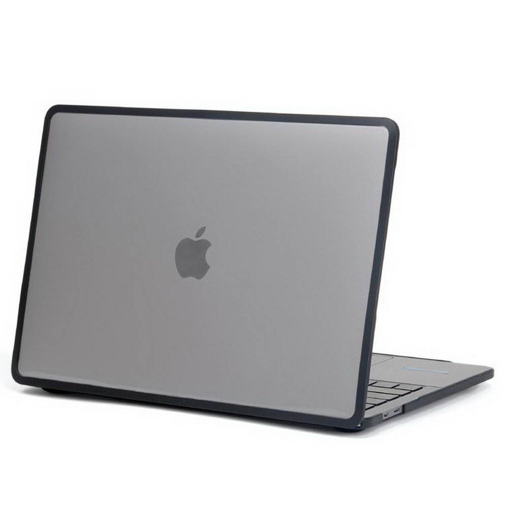 Hard Case TPU+PC etui obudowa MacBook Air 13 M2 A2681 2022 (Matte Clear+Black Edge)
