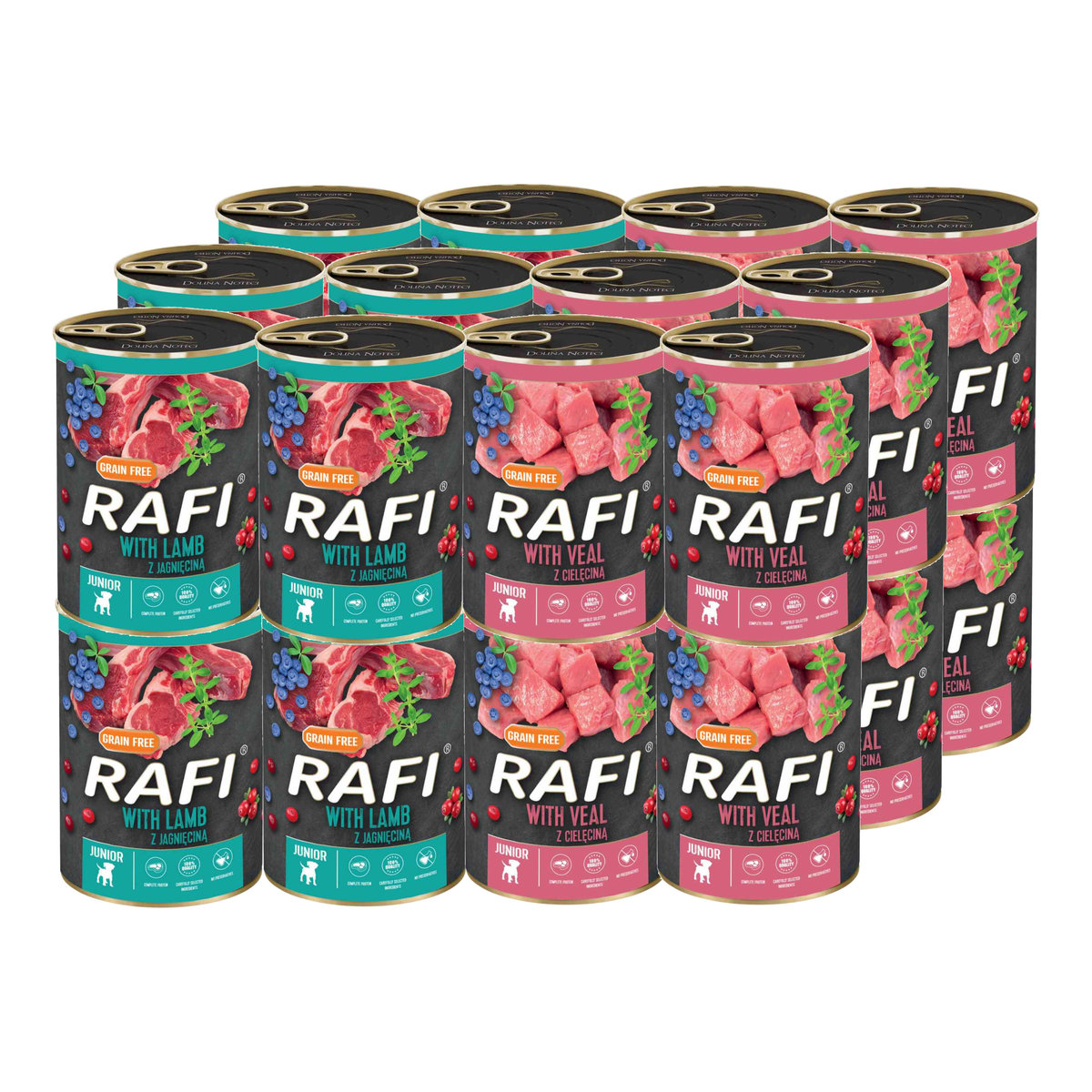 Dolina Noteci RAFI Junior Karma mokra dla psa MIX 24x 400 g