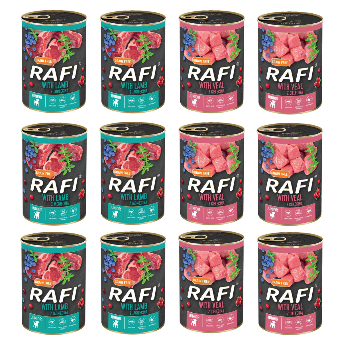 Dolina Noteci RAFI Junior Karma mokra dla psa MIX 12x 400 g