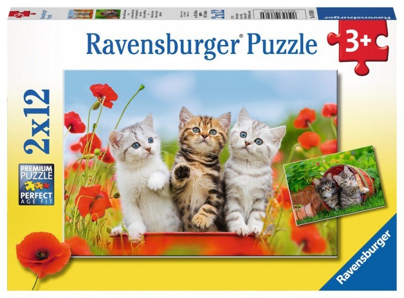 Ravensburger puzzle dziecięce 07626 koty na podróż, wielokolorowe