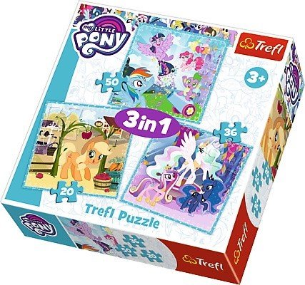 Trefl Puzzle 34843 Radosne dni kucyków 3w1 ŁÓDŹ 34843