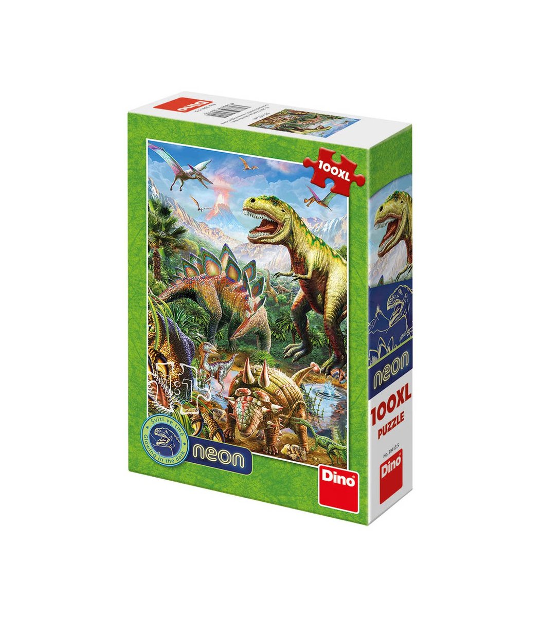 Dino Toys, puzzle dla dzieci świecące w ciemności Dinozaury, 100 el.