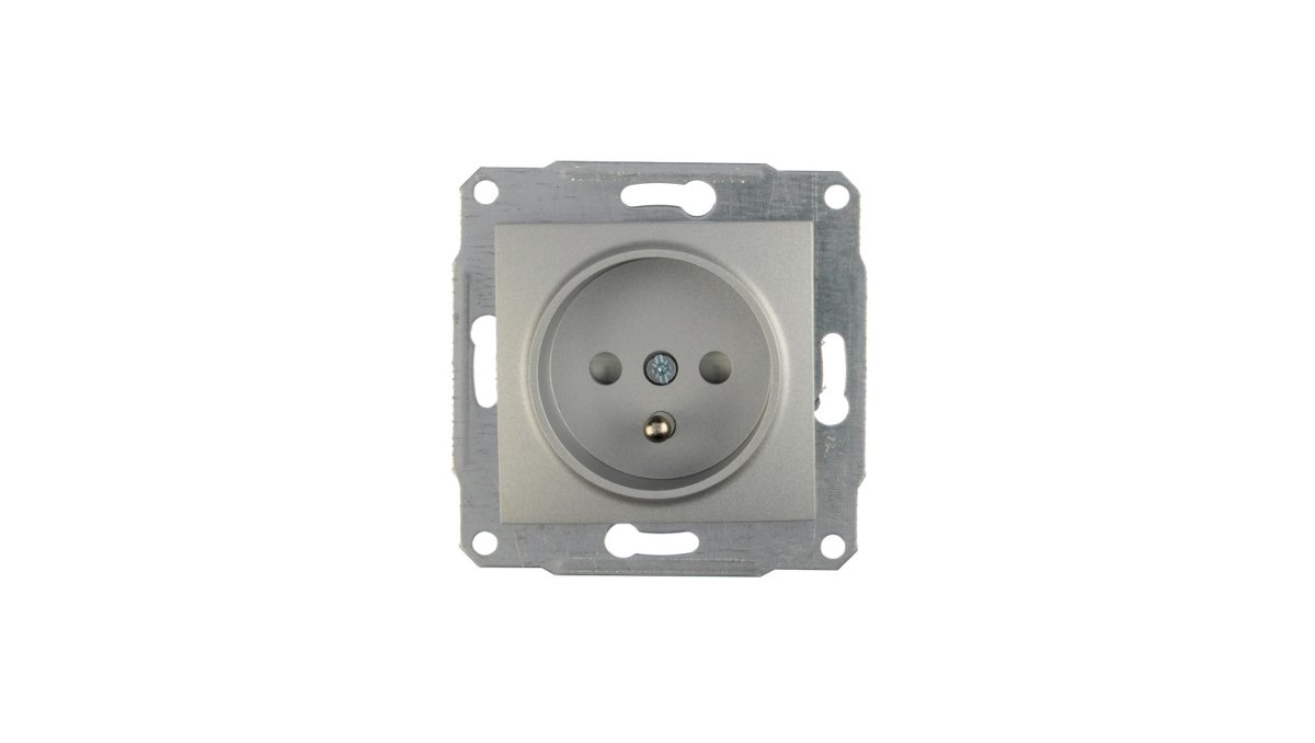 Schneider Electric Schneider Sedna aluminium gniazdo pojedyczne z przesłonami +0) SDN2800160