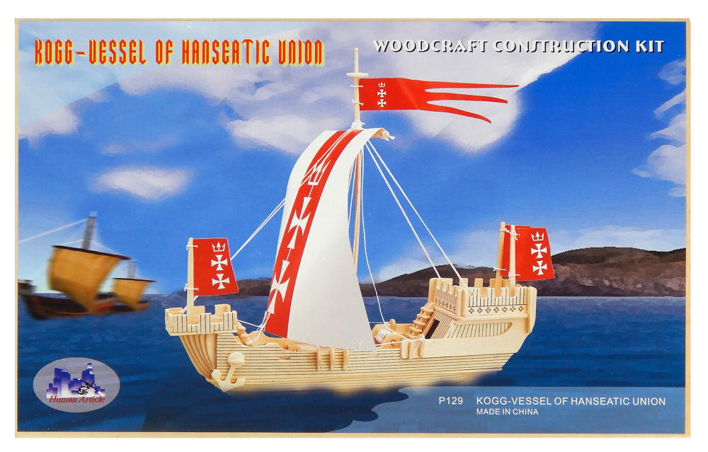Żaglowiec kogg puzzle drewniane 3D