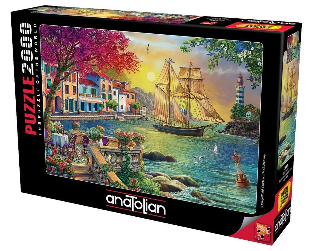 Puzzle 2000 Zachód słońca w porcie Nowa