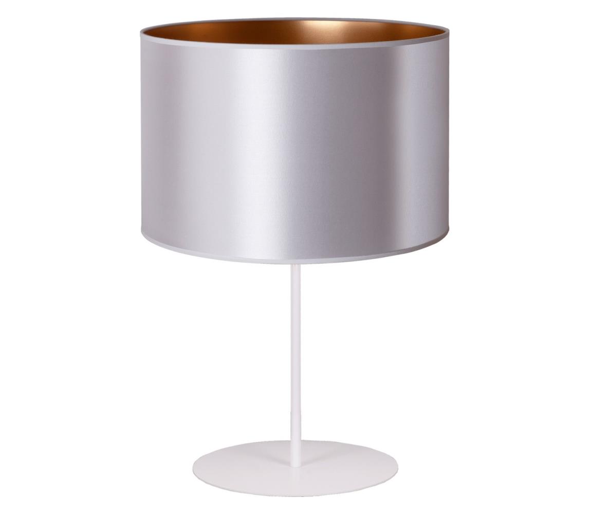 Lampa stołowa CANNES 1xE14/15W/230V 20 cm srebrny/miedź/biały