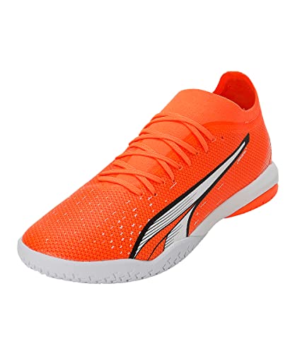 PUMA Męskie buty piłkarskie Match IT, ultra pomarańczowe biało-niebieskie błyszczące, 6 UK