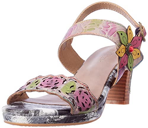 LAURA VITA Sandały damskie Fraiso 01 Heeled, Gris, 42 EU