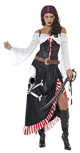 Smiffys Damski kostium piratki, górna część, spódnica i pasek, rozmiar: M, 38062