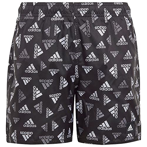 adidas, Logo Print Clx, kostium kąpielowy, czarno-biały, 910A, dla dzieci