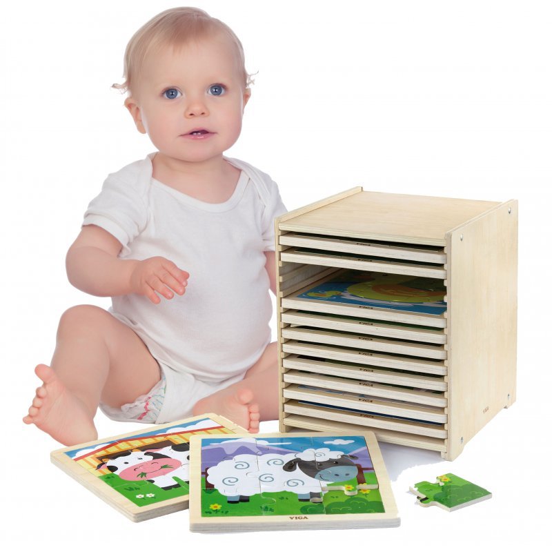 VIGA Drewniane Puzzle Zestaw 12 Plansz po 9 elementów - wysyłka/odbiór osobisty w ciągu 24h 51426