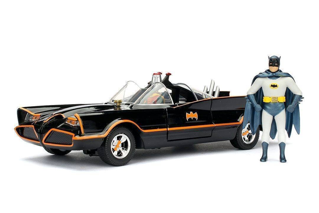 Jada Toys, model samochodu Batman Classic TV Series Diecast 1/24 1966 Batmobile (Wraz z figurką Batman)